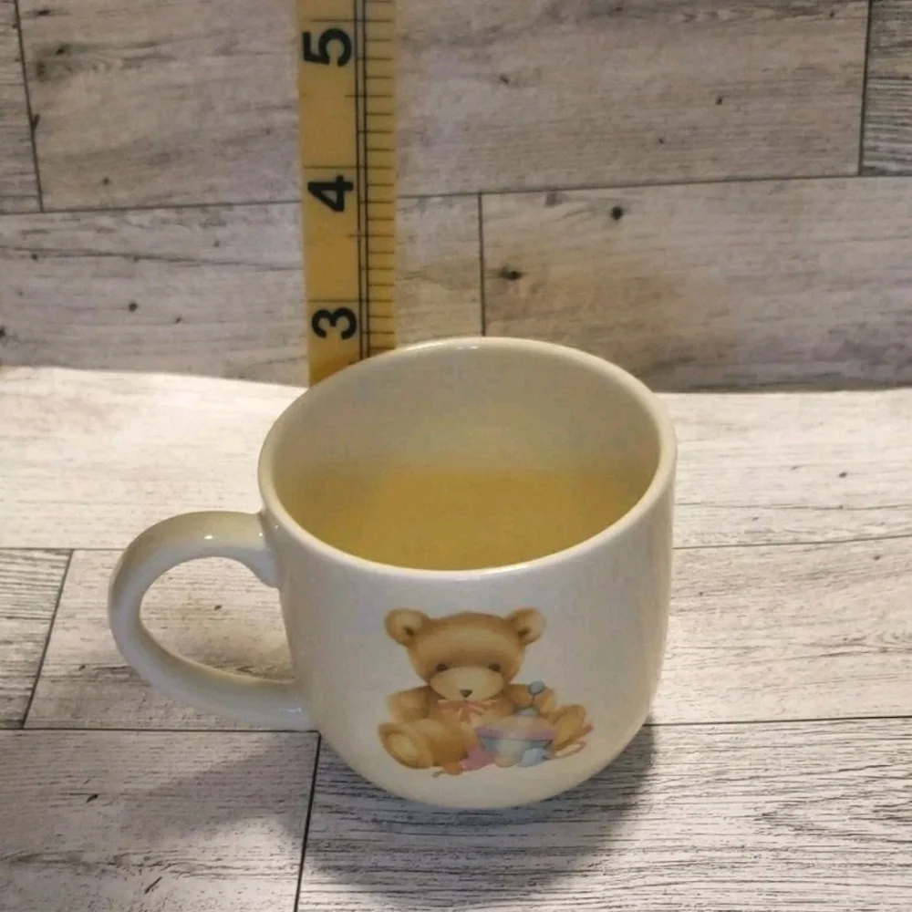Vtg Hallmark  Bear Cup And Plate Set Cream  Japan Baby
